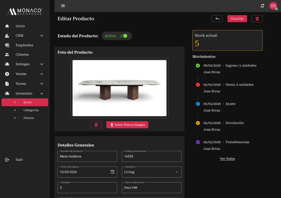 Inventario que se conecta con tus ventas